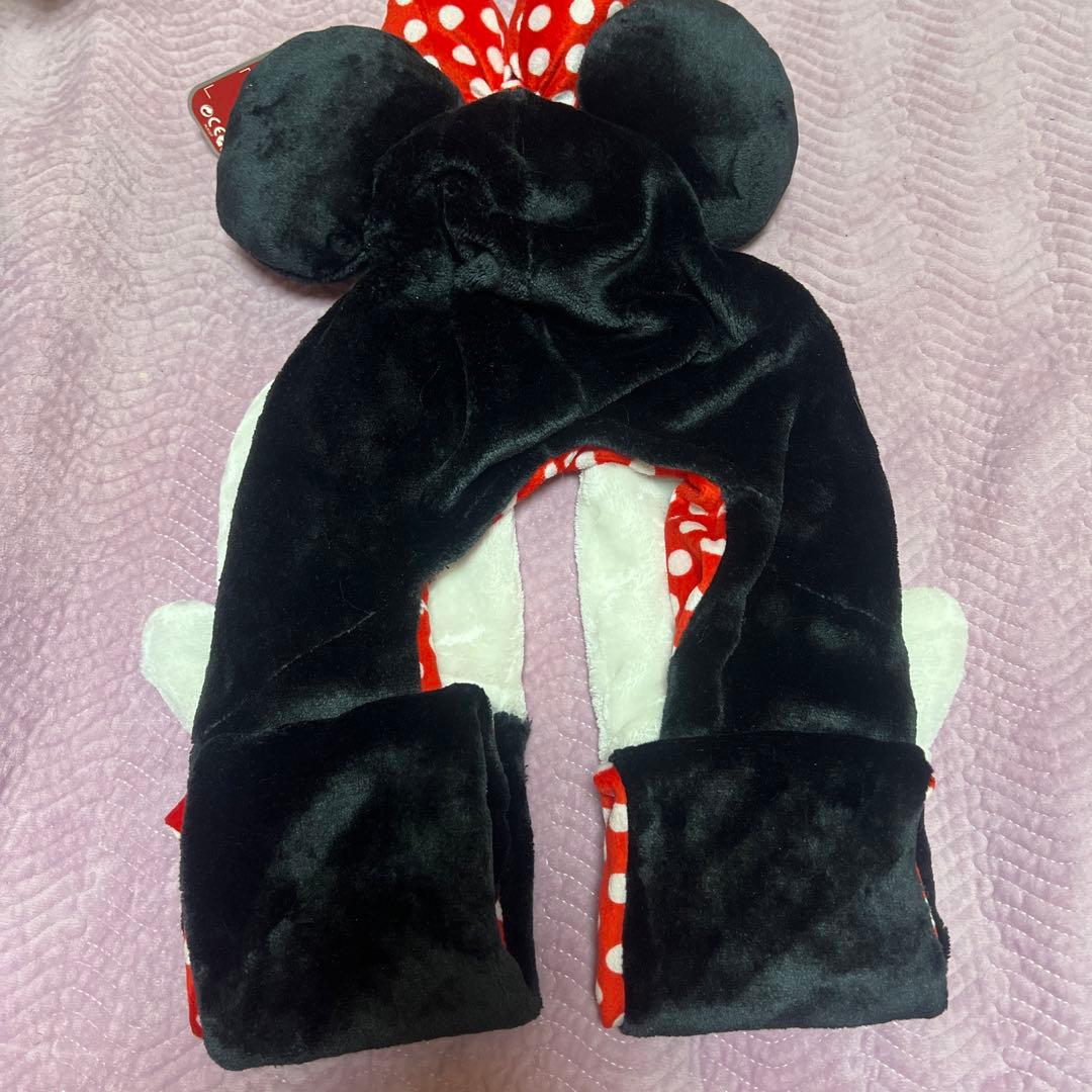 ディズニー　ミニー　ファンキャップマフラー