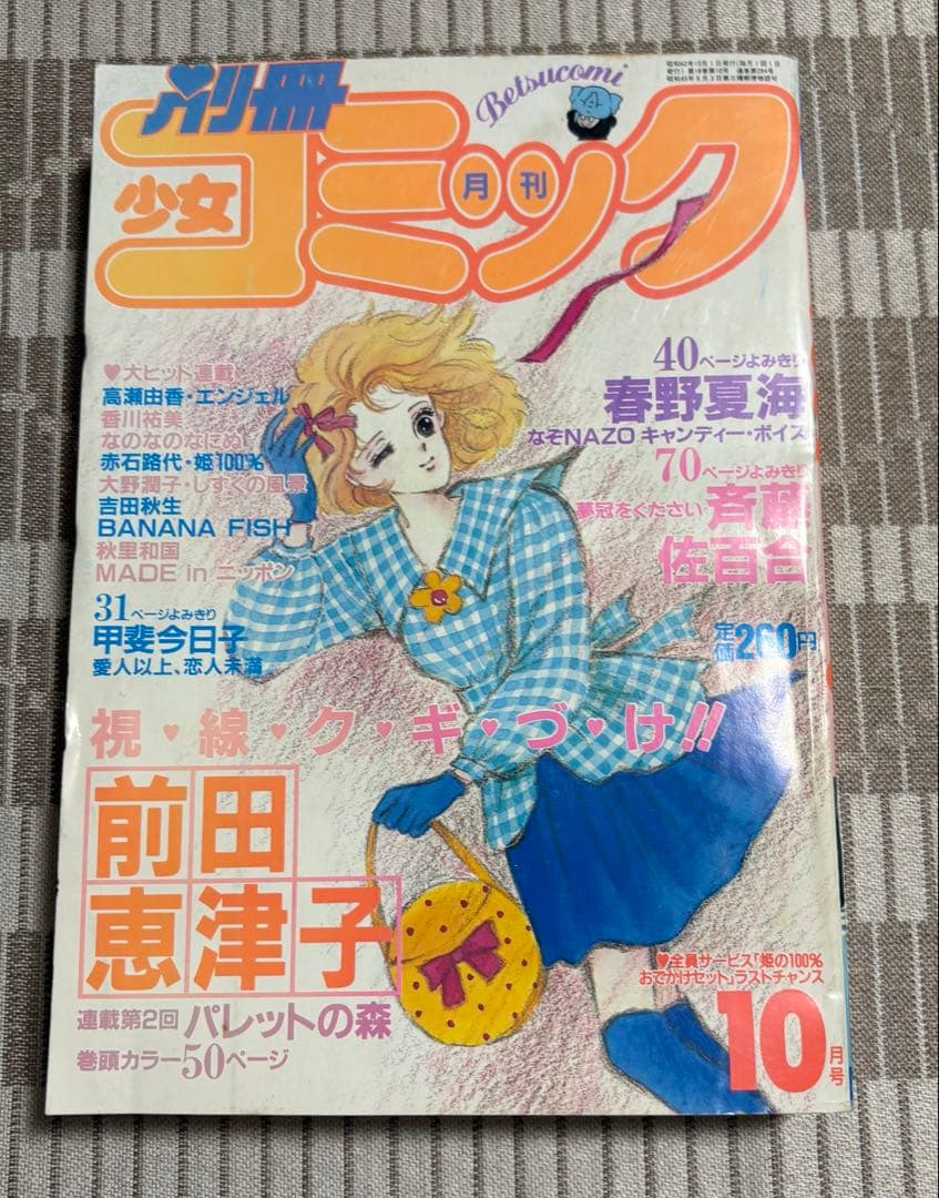 別冊少女コミック 昭和62年9月号・10月号 2冊セット