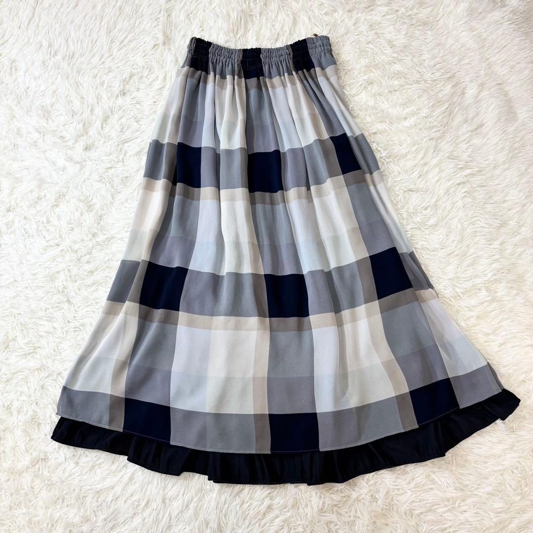 美品✨2WAY ブルーレーベルクレストブリッジ　リバーシブル　ロングスカート