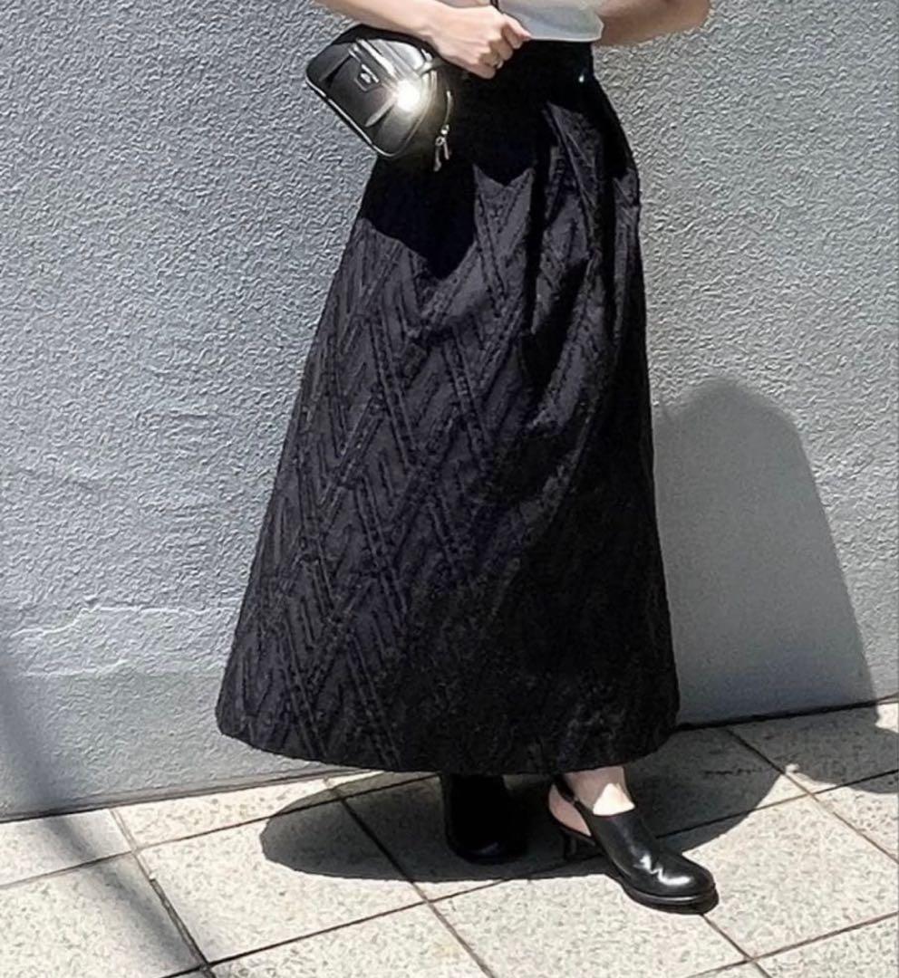 オールシーズン素材◾️ユナイテッドアローズ◾️ジャガードフリンジロングスカート
