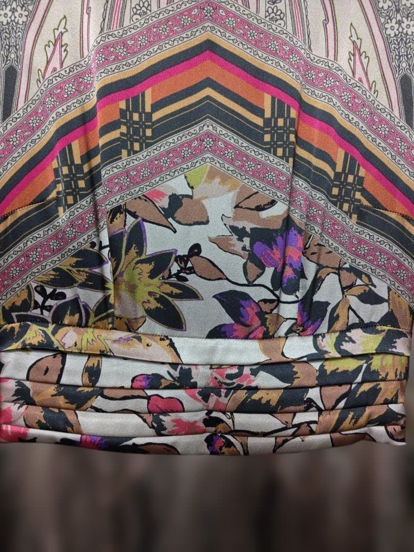 ETRO　シルク　ひざ丈ワンピース7分袖