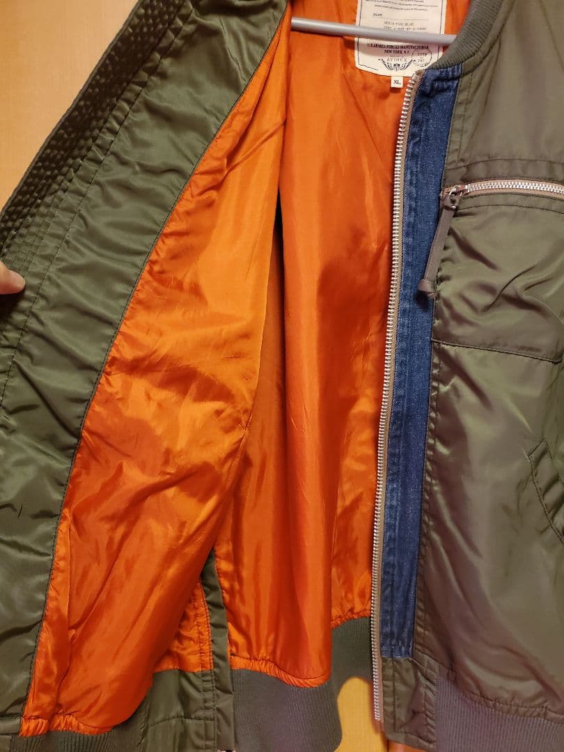 AVIREX タイプブルー コンビネーション MA-1 XL 美品