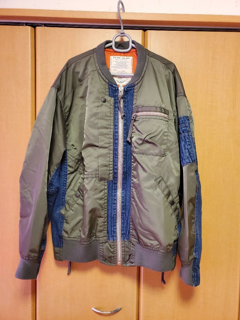 AVIREX タイプブルー コンビネーション MA-1 XL 美品