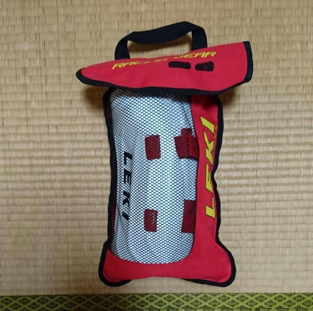 彩*加様 LEKI スキーSLレガース ホワイト レッドストラップ