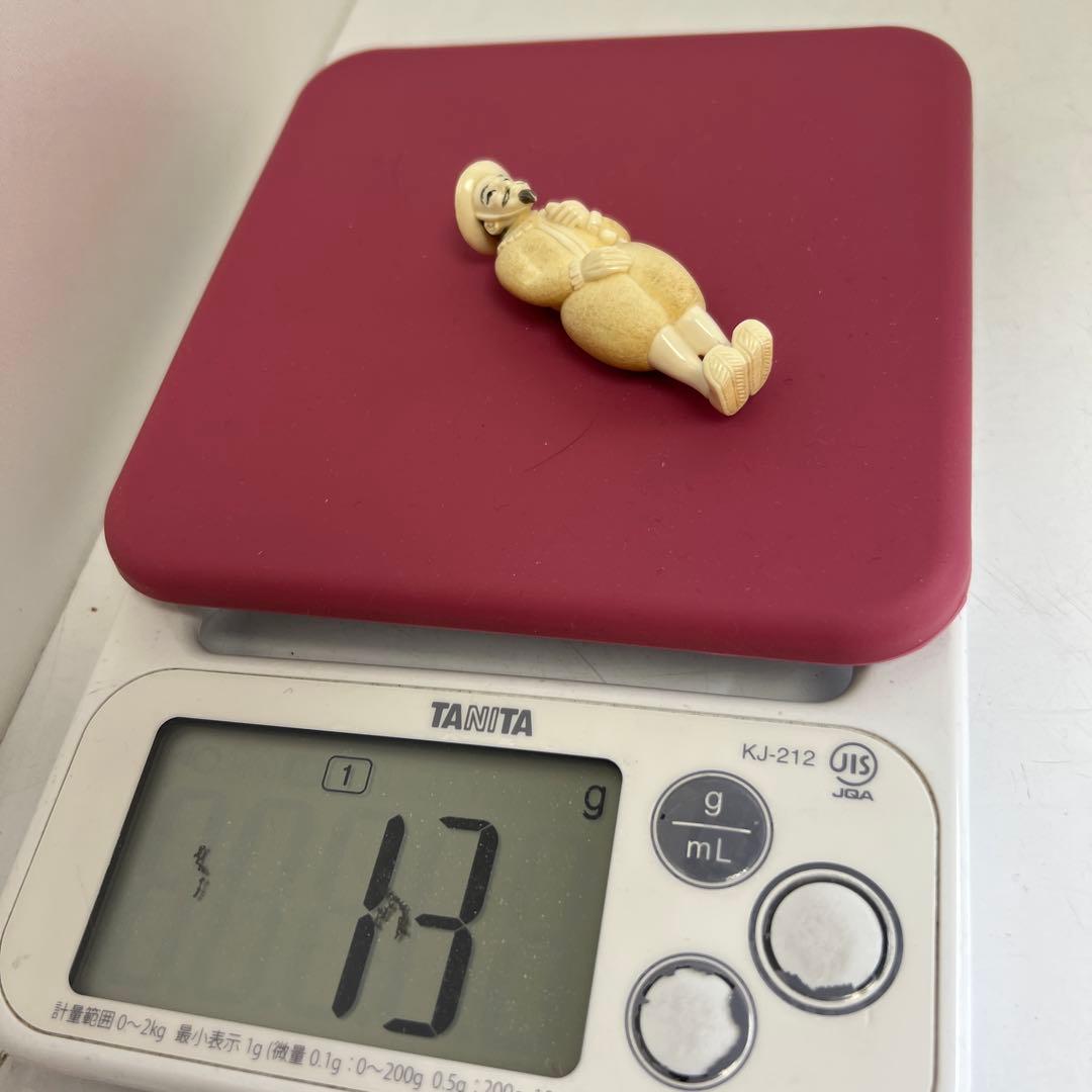 古仙在銘　極上南蛮人根付　13g/高さ6.3㎝　東Y8-0313☆2Fトヒトニ