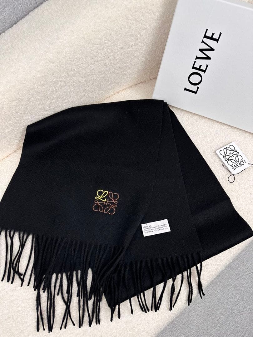 ♡LOEWE マフラー 30×180cm ブラック カシミヤ♡