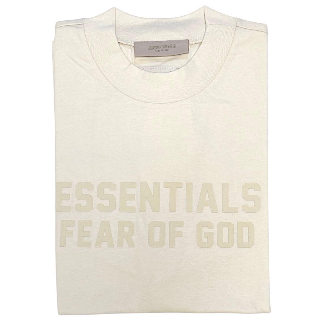 新品✨ESSENTIALS メンズM タグ付き ロゴ Tシャツ 半袖 アイボリー