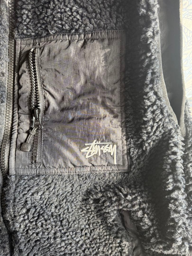 トップス Stussy Sherpa Reversible Vest - black