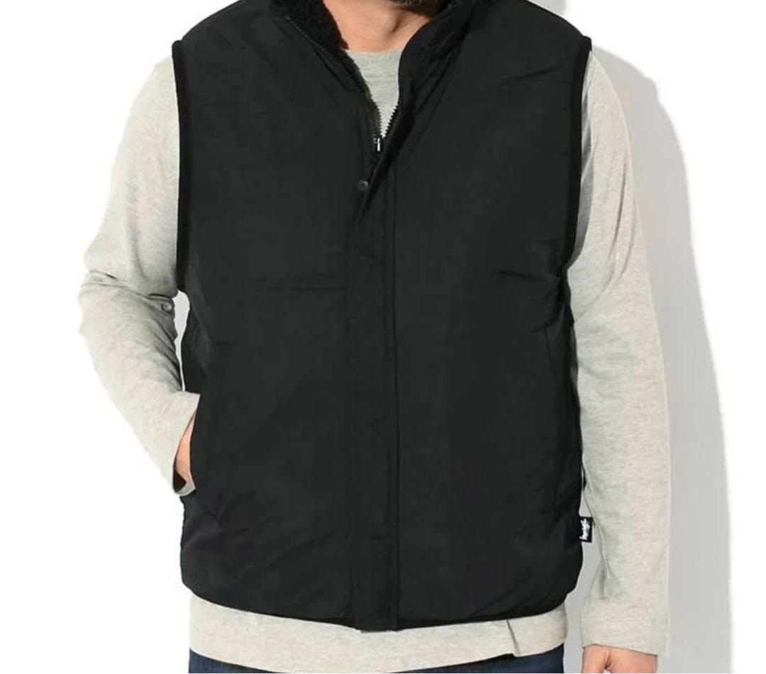 トップス Stussy Sherpa Reversible Vest - black