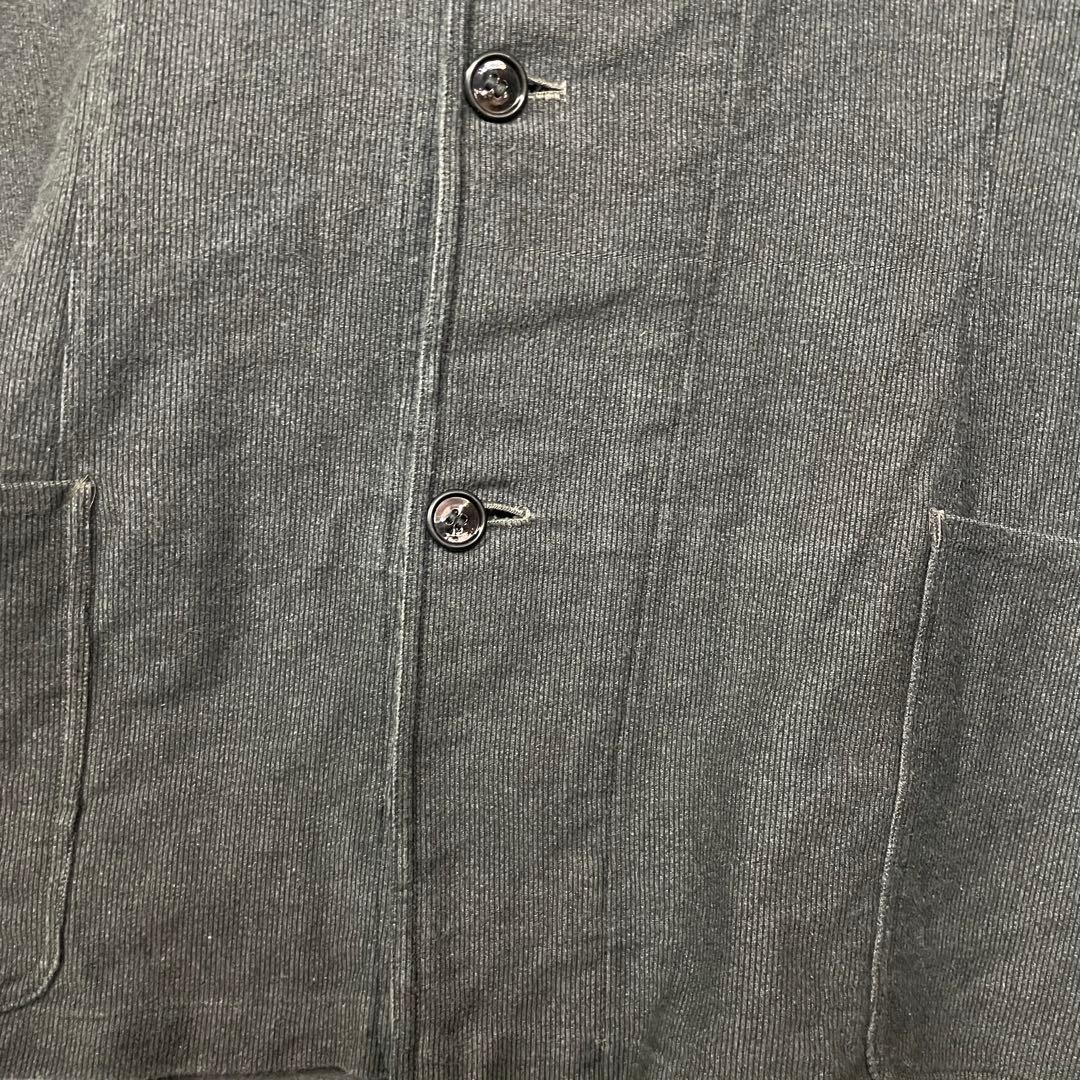 60s ヴィンテージ フレンチ ピケ ワークジャケット ユーロ 古着 XL 灰