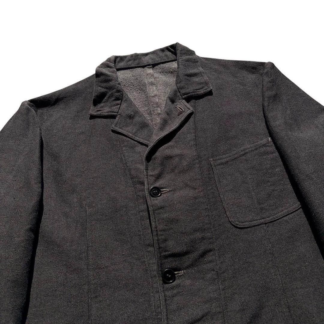 60s ヴィンテージ フレンチ ピケ ワークジャケット ユーロ 古着 XL 灰