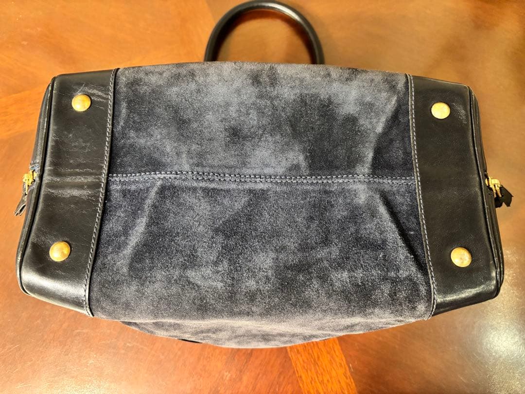 希少 GUCCI グッチ ヴィンテージ スエード ボストンバッグ シェリーライン