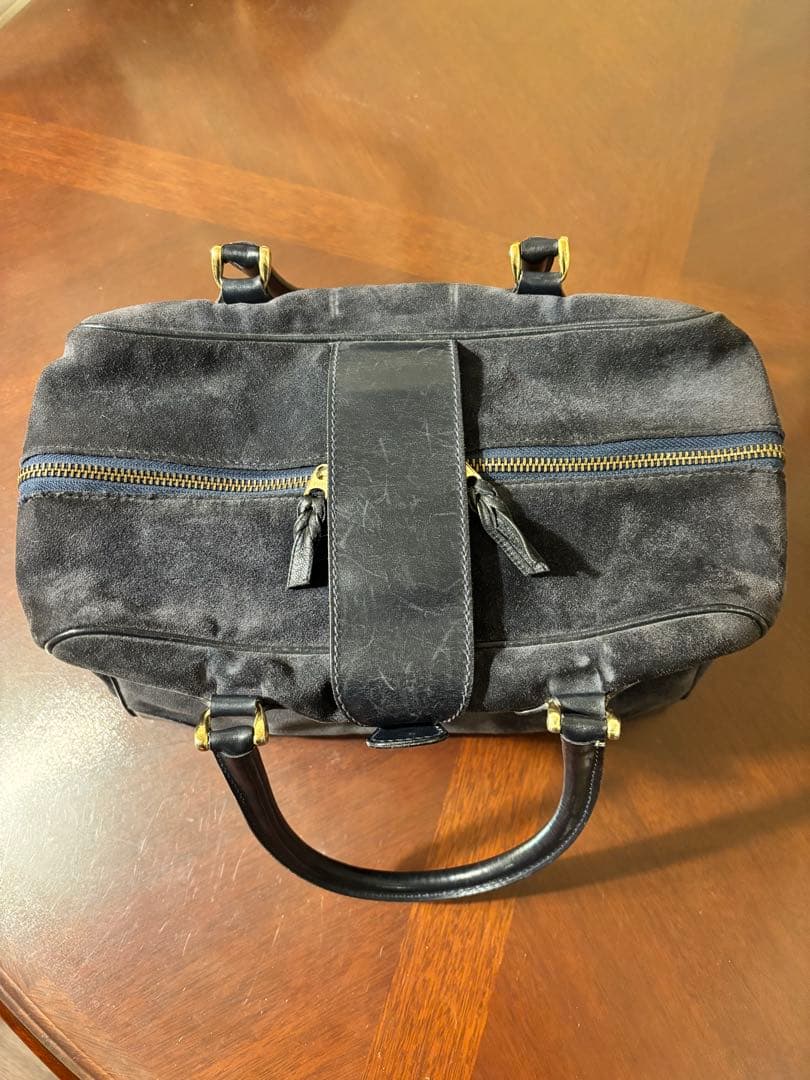 希少 GUCCI グッチ ヴィンテージ スエード ボストンバッグ シェリーライン