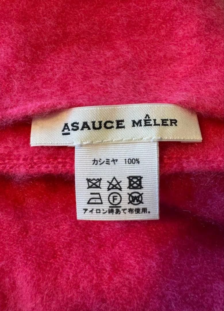 ASAUCE MELER アソースメレ　カシミヤ トライアングルスカーフ ピンク