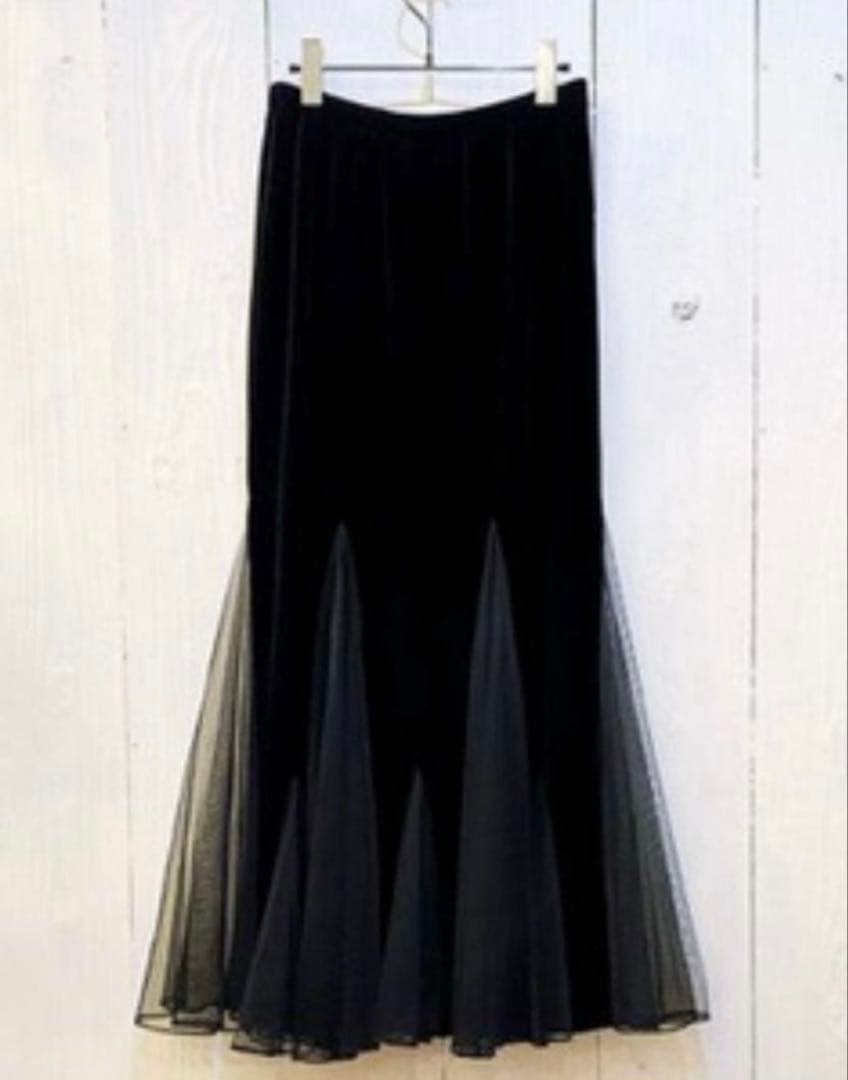 vintage❤️velours tulle black skirt