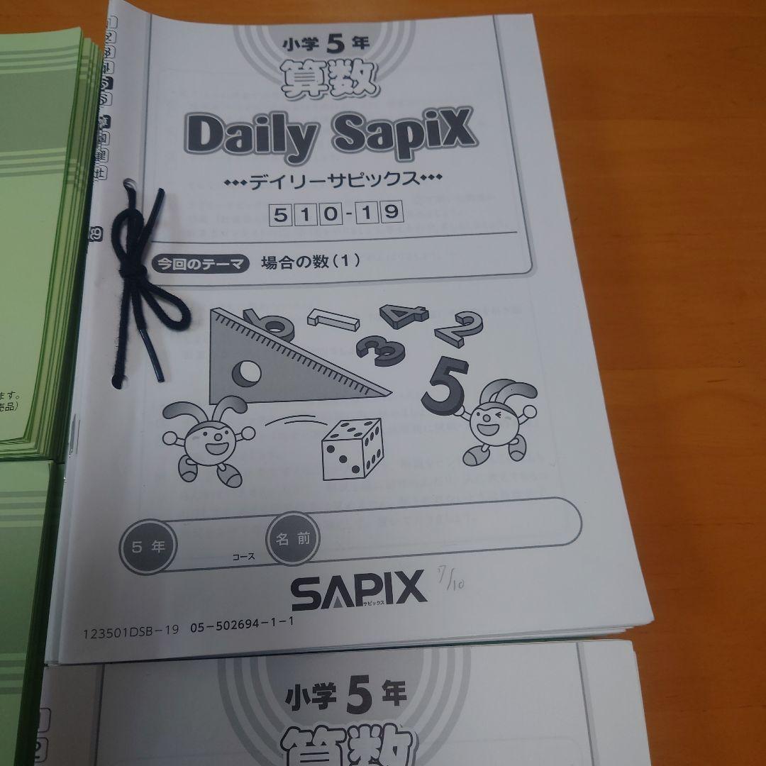 【SAPIX 】デイリーサポート、デイリーサピックス　算数 小学5年 1年分