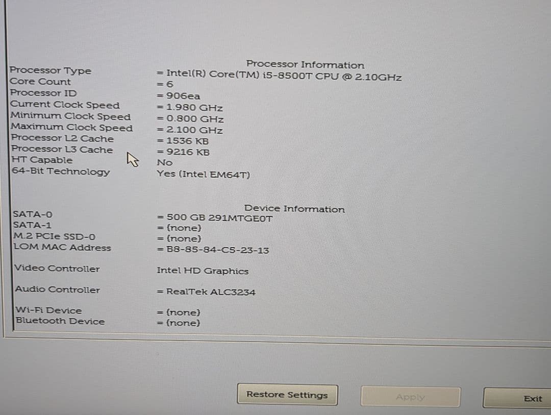 ミニPC Dell Optiplex3060 Win11 Core i5-8500 8GB