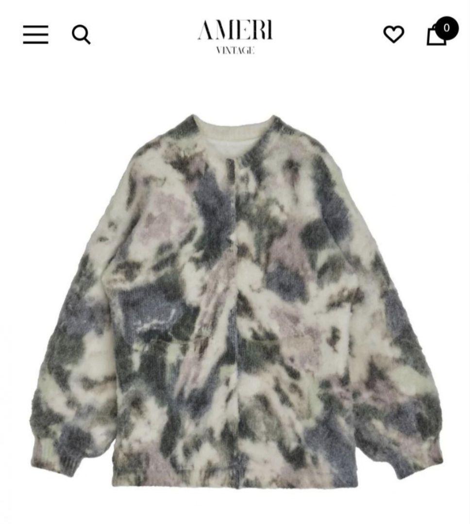 トップス UND TEXTURE ART FLOWER KNIT CARDIGAN