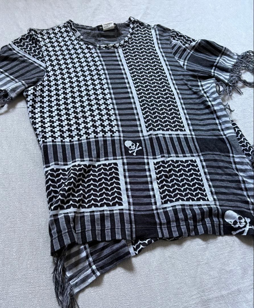 mastermind JAPAN Tシャツ ドクロ　レイヤード　フリンジ M