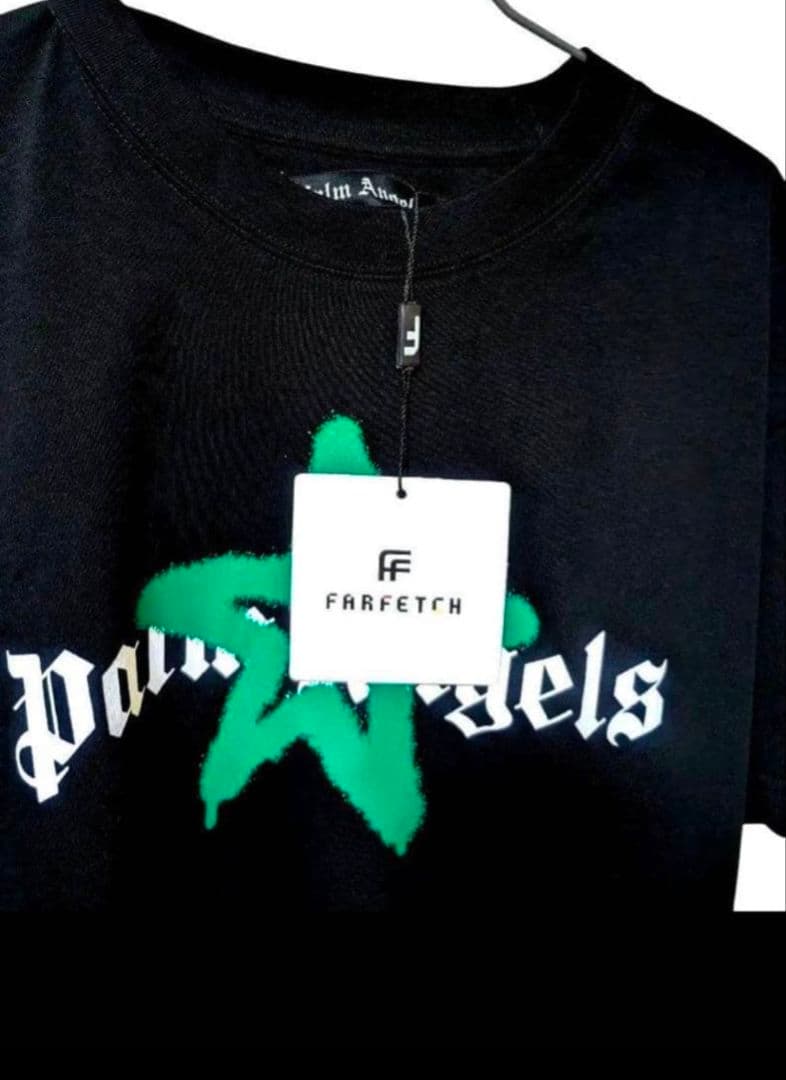 PALM ANGELS ブラック Tシャツ 星型ロゴ