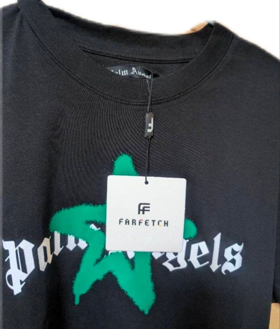 PALM ANGELS ブラック Tシャツ 星型ロゴ