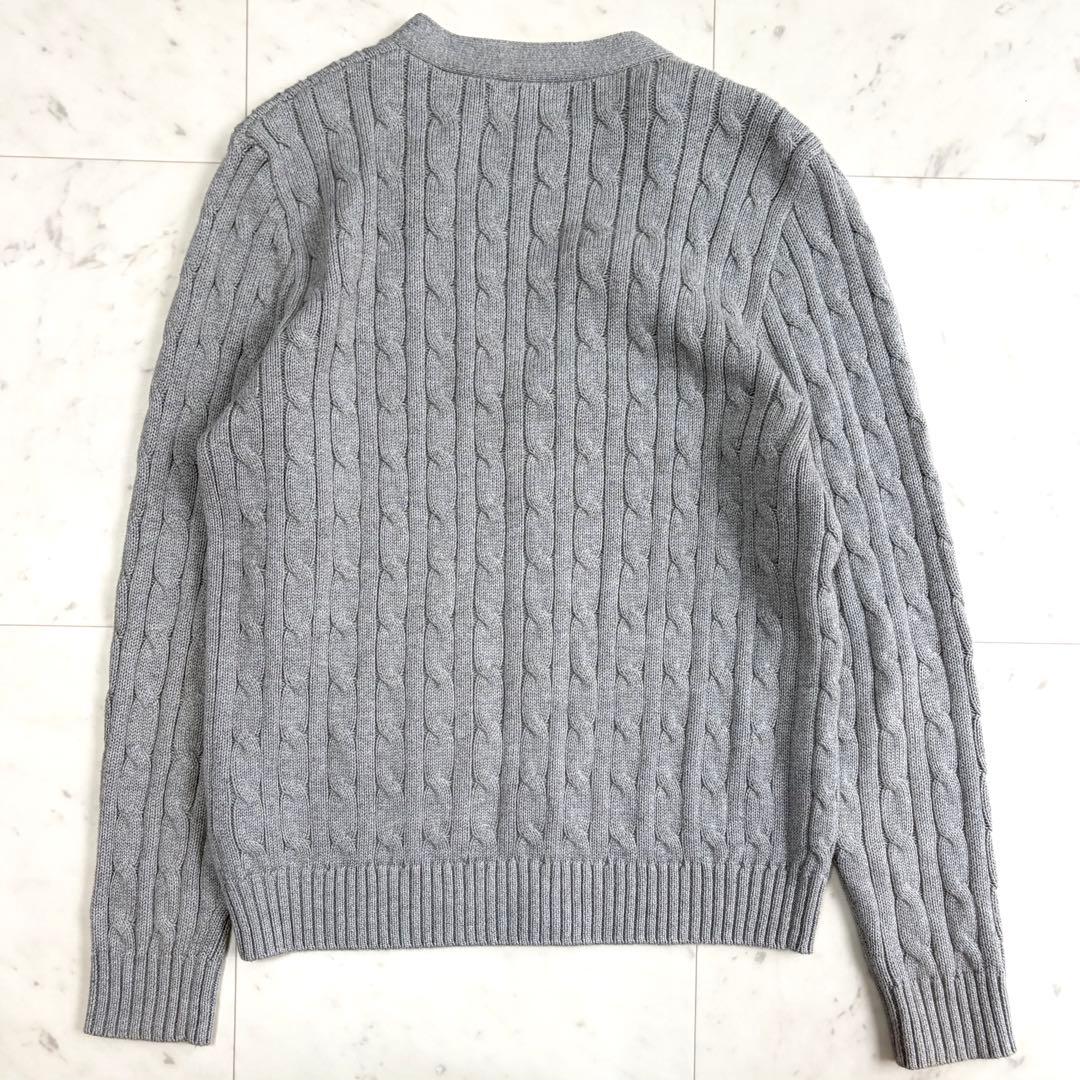 美品 近年 ポロラルフローレン ケーブルニットカーディガン Vネック M相当