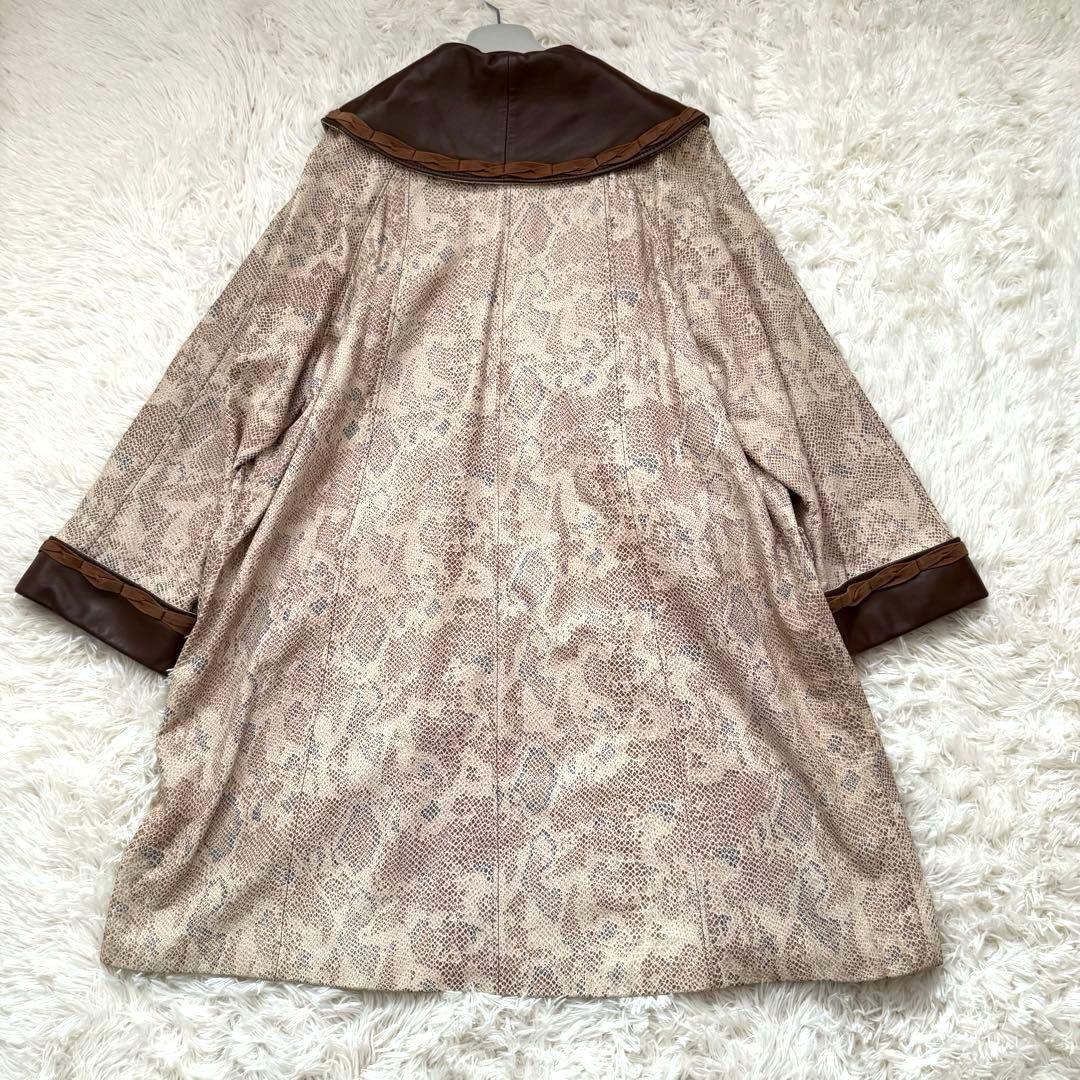 【希少】ARTICO オールレザー ロングコート パイソン柄　40