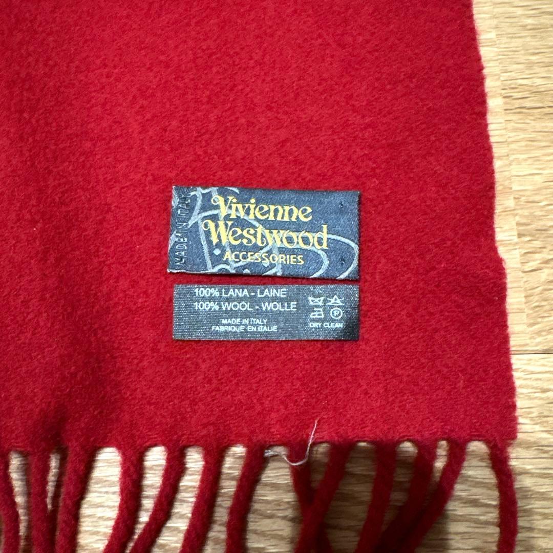 Vivienne Westwood マフラー 赤 100%ウール