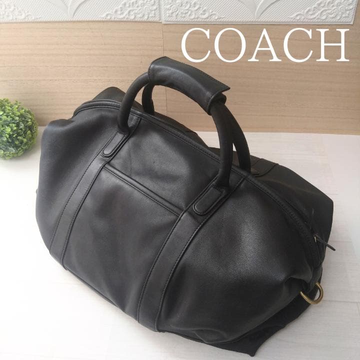 訳アリ 希少COACH オールドコーチ ボストンバッグ 黒 レザー ヴィンテージ