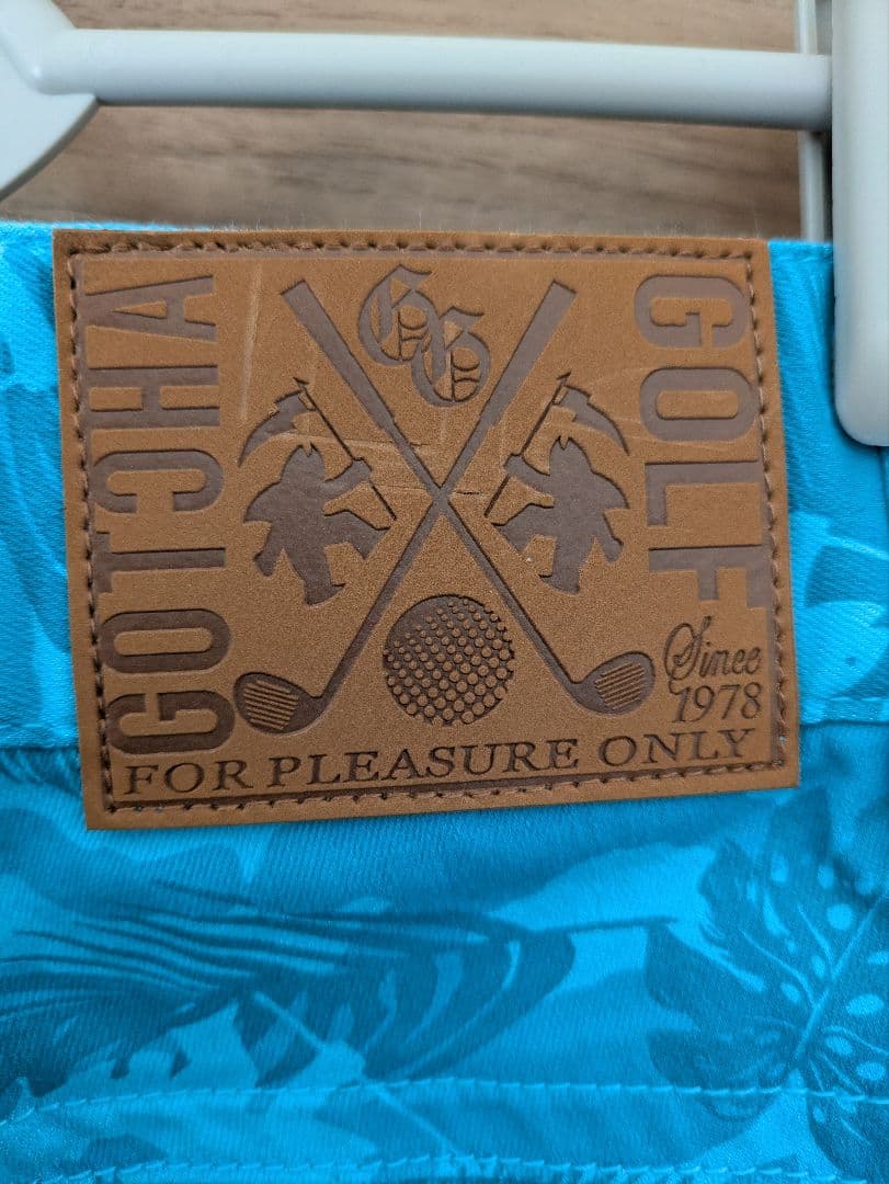 【タグ付き】GOTCHA GOLF ストレッチ パンツ ロゴ刺繍 ライトブルー