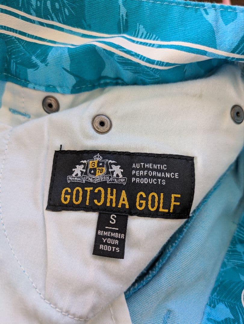 【タグ付き】GOTCHA GOLF ストレッチ パンツ ロゴ刺繍 ライトブルー