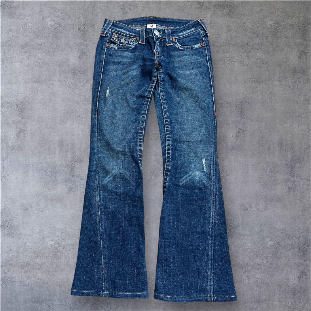 【TRUE RELIGION】アメリカ製27 ブーツカットデニムパンツ Y2K