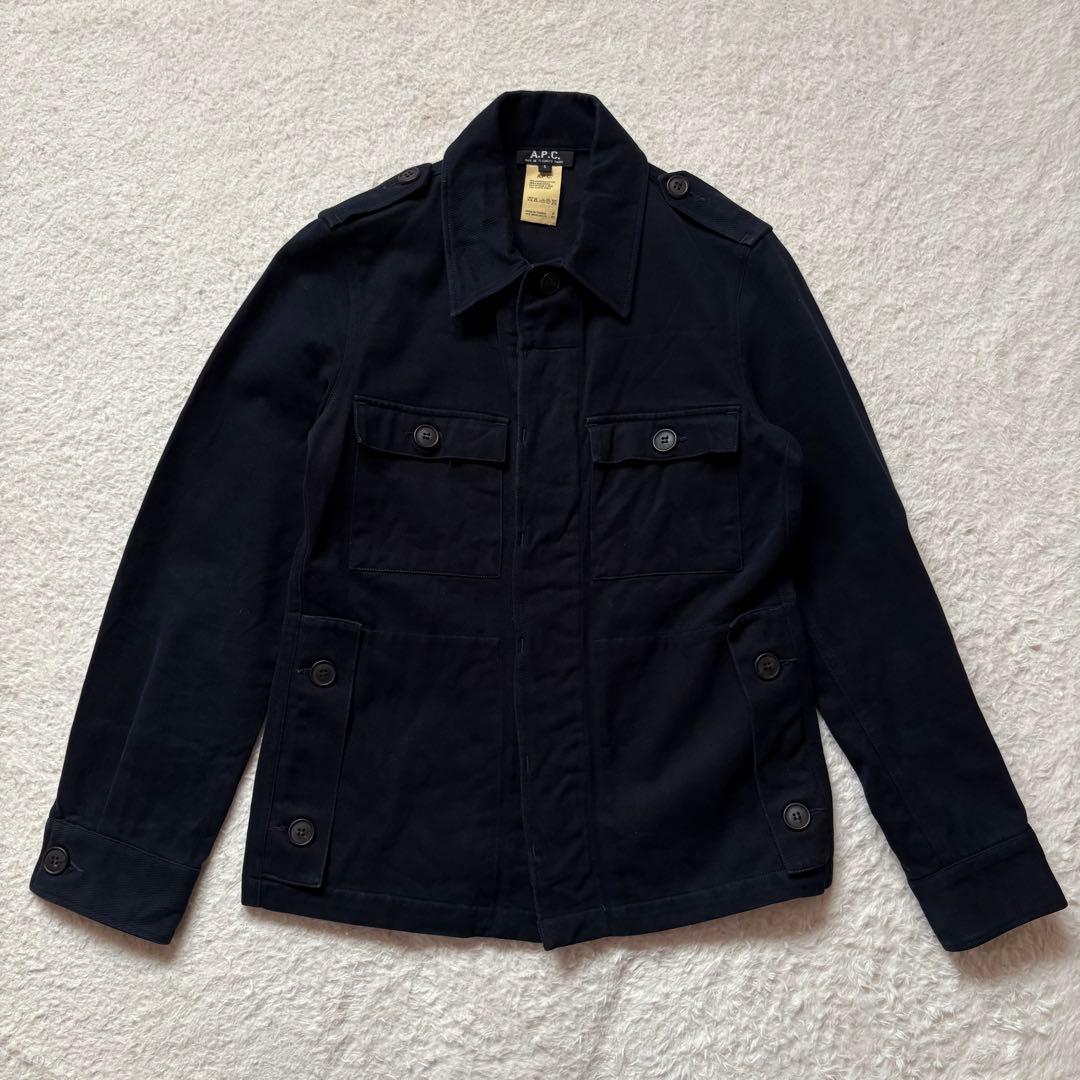 A.P.C. ミリタリー風ジャケット コットンウール　濃紺　チュニジア製　S
