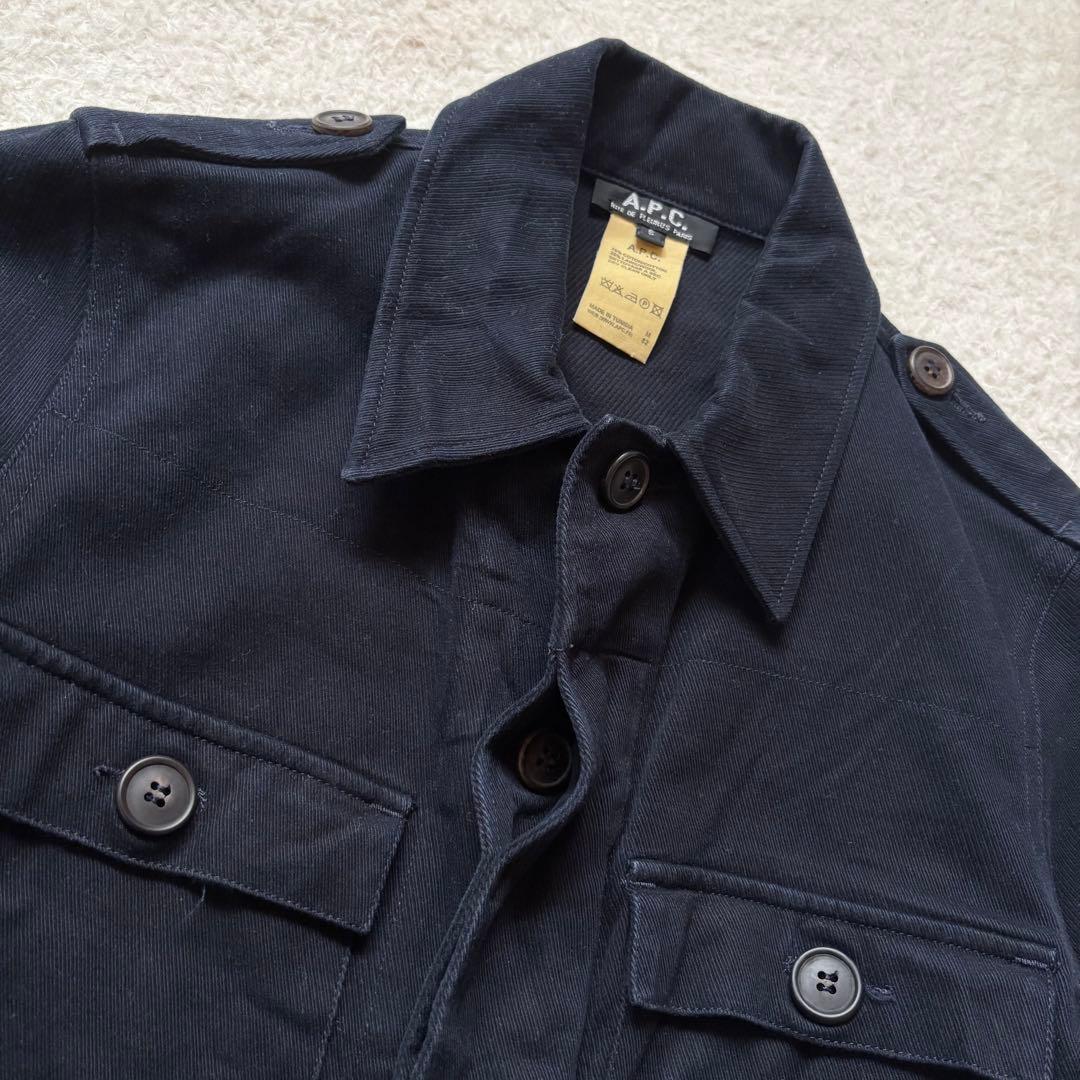 A.P.C. ミリタリー風ジャケット コットンウール　濃紺　チュニジア製　S