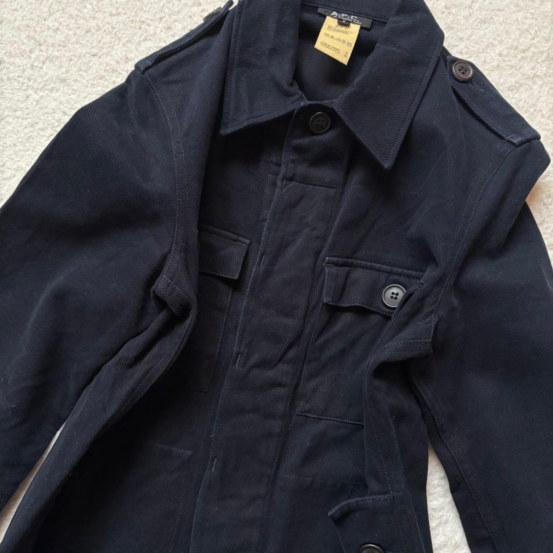 A.P.C. ミリタリー風ジャケット コットンウール　濃紺　チュニジア製　S
