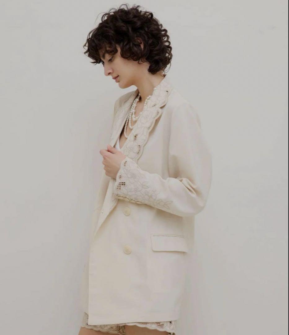ジャケット・アウター Ameri MEDI LACE EMBROIDERY COLLAR JACKET