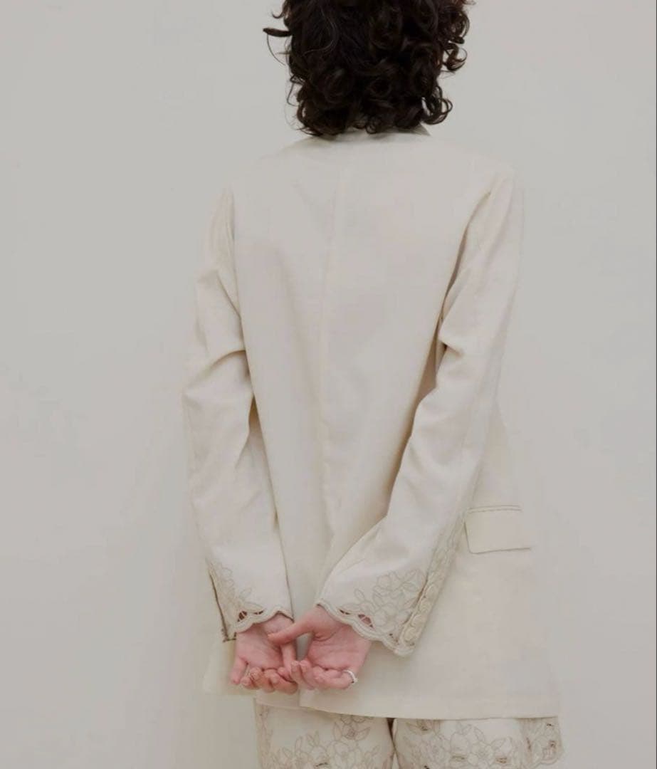 ジャケット・アウター Ameri MEDI LACE EMBROIDERY COLLAR JACKET