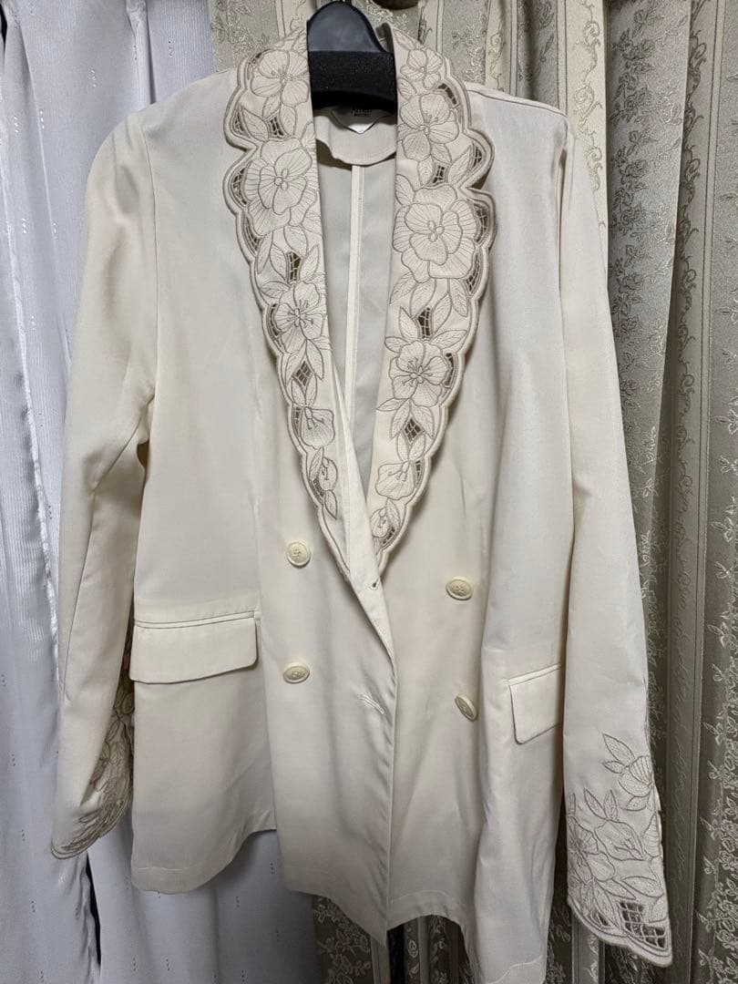 ジャケット・アウター Ameri MEDI LACE EMBROIDERY COLLAR JACKET