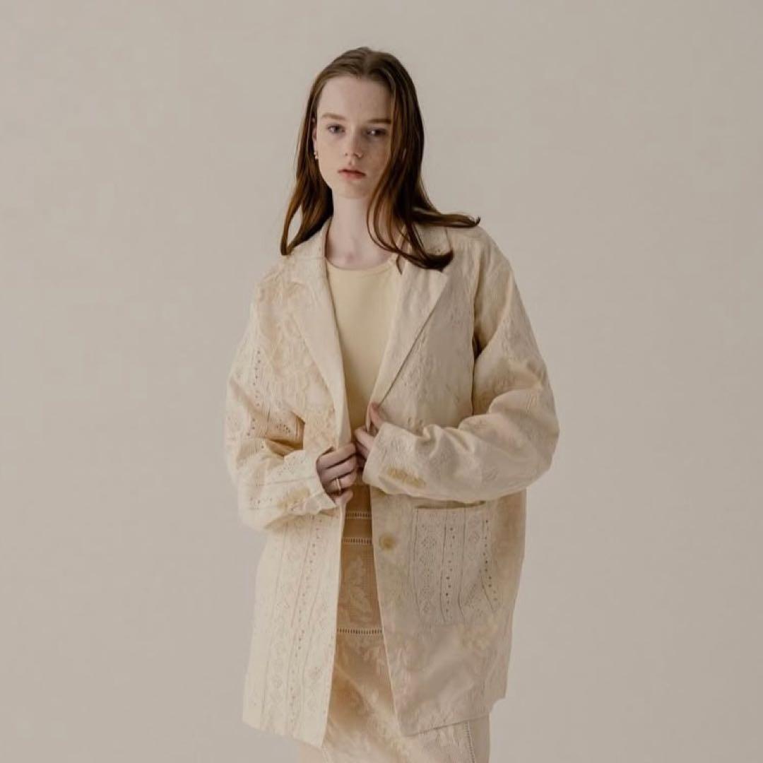 ジャケット・アウター Eaphi PATCHWORK EMBROIDERY LACE JACKET