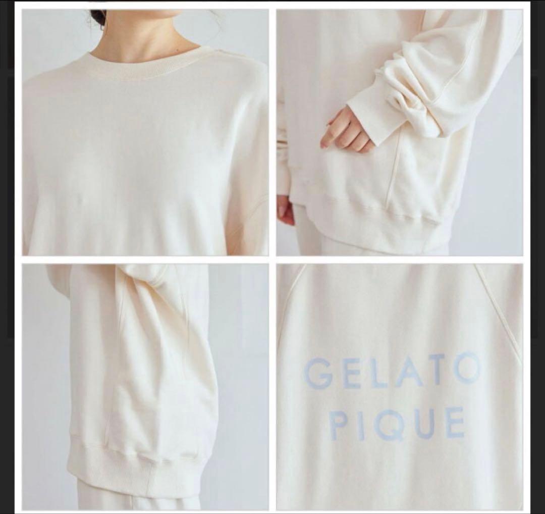 新品 GELATO PIQUE ロゴ裏毛プルオーバー ラベンダー スウェット