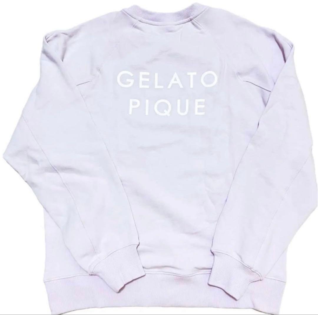 新品 GELATO PIQUE ロゴ裏毛プルオーバー ラベンダー スウェット