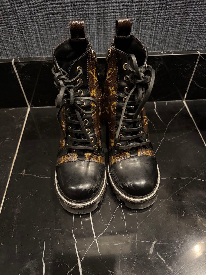 【正規品】Louis Vuitton モノグラム レースアップブーツ 37½