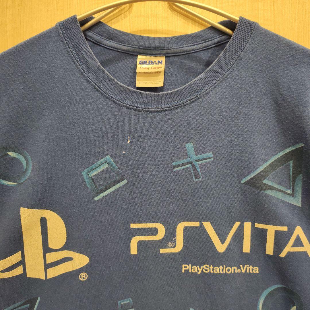 GILDAN　Play Station PS VITA 両面プリント　ブルー　L