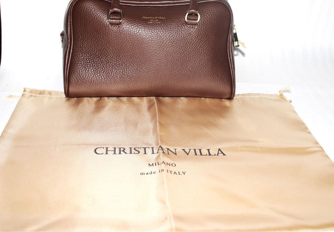 ⭐️新品未使用⭐️ CHRISTIAN VILLA ボストンバッグ ブラウン2way