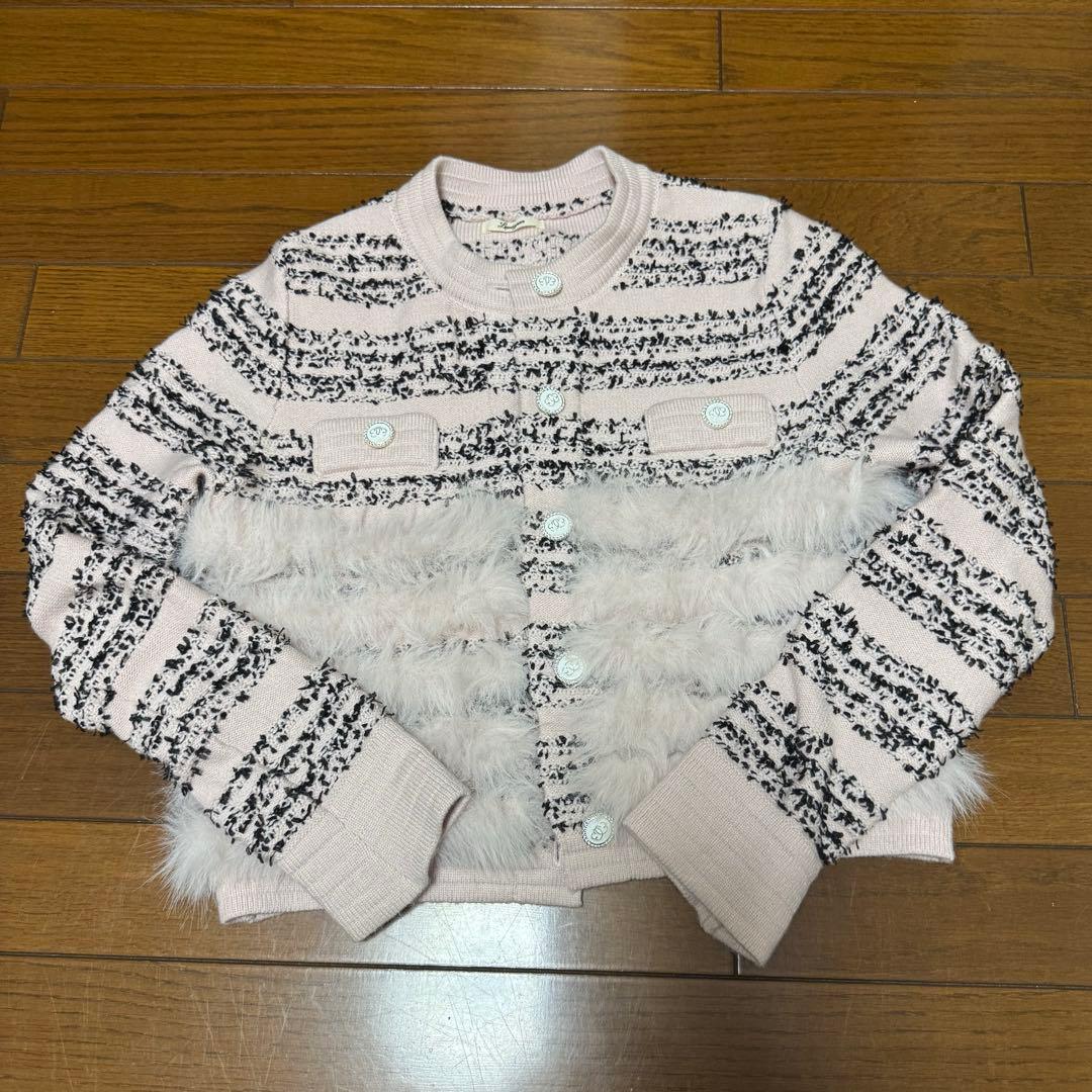 ルミニョン ツイードカーディガン ピンク Lumignon