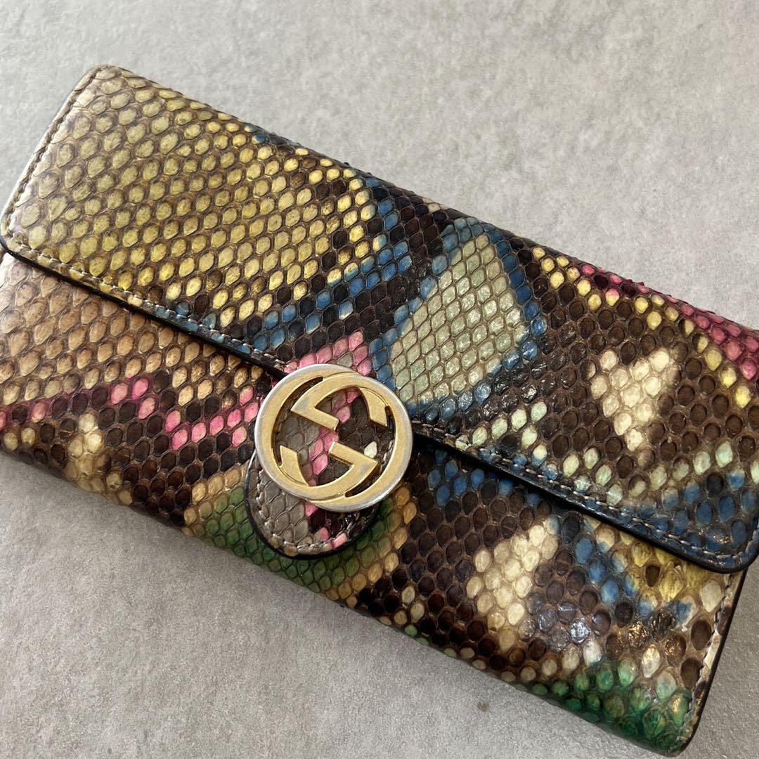 GUCCI グッチ　インターロッキングG　パイソン
