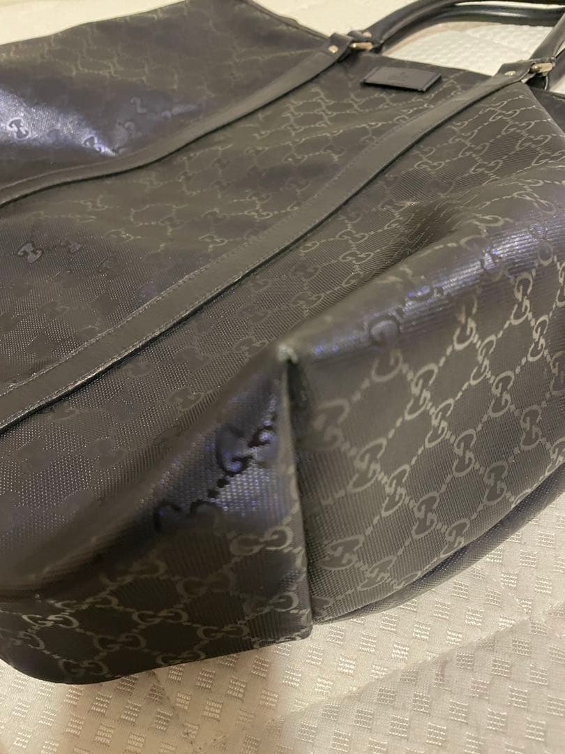 GUCCI ボストンバッグ メタリックネイビー