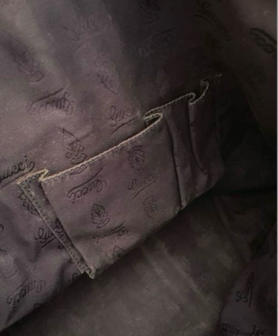 GUCCI ボストンバッグ メタリックネイビー