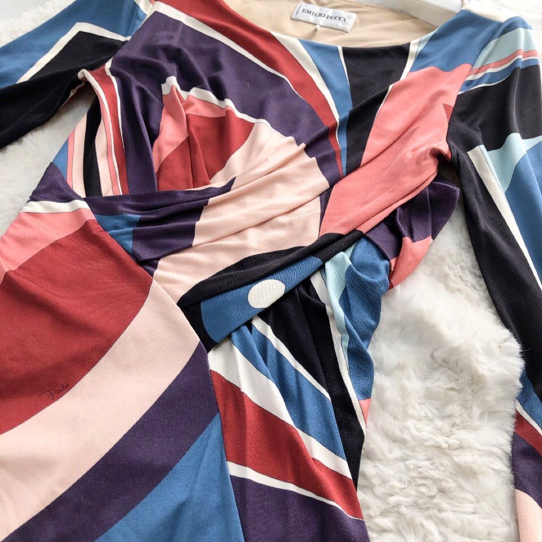 EmilioPucci*エミリオプッチ　プッチ柄ワンピース　シルク　ロング 38