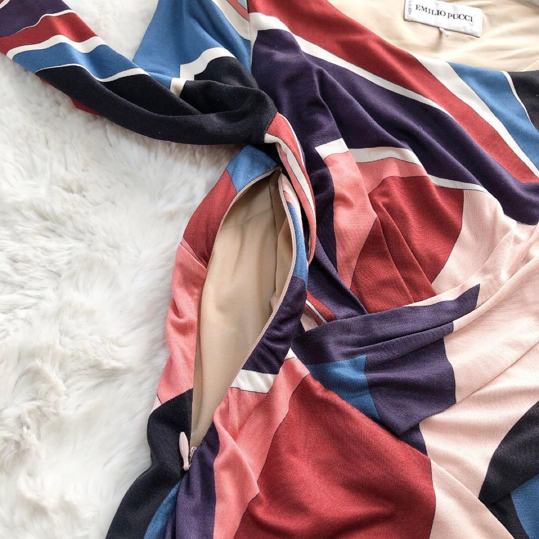 EmilioPucci*エミリオプッチ　プッチ柄ワンピース　シルク　ロング 38